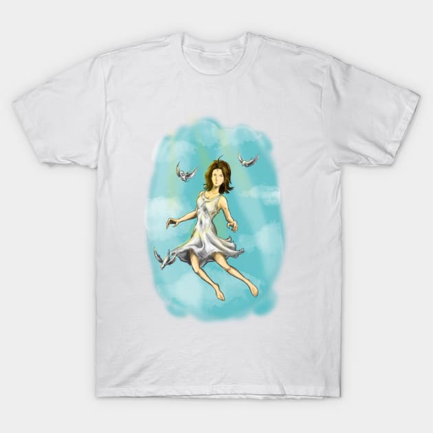 Girl Flying T-Shirt by BRed_BT